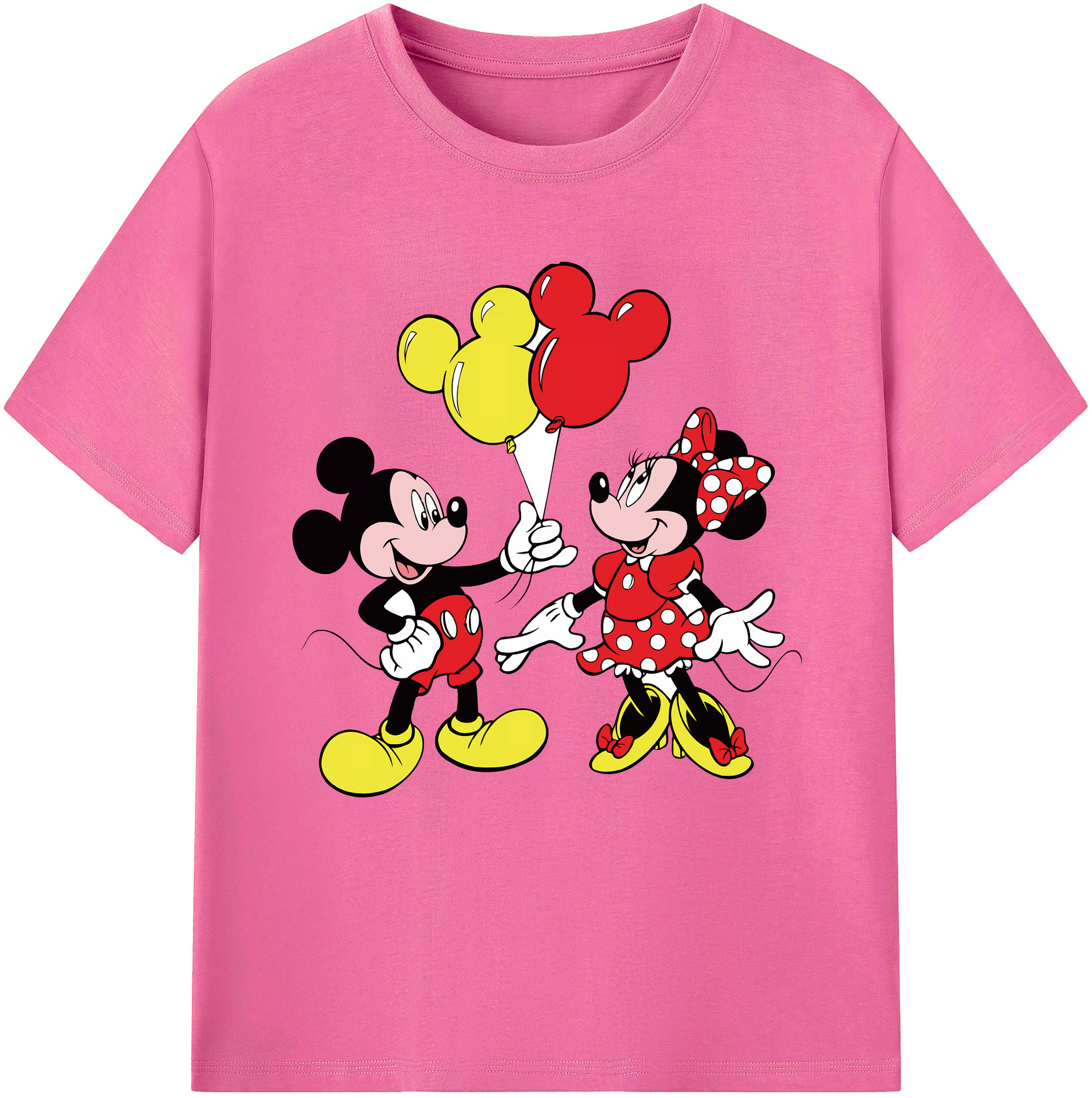 （画像用） ミッキーマウス Mickey Mouse レディースカジュアルプリントTシャツ（綿100％）